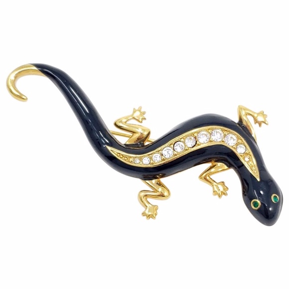 Anthropologie Jewelry - Anthropologie Green Eyed Salamander Brooch